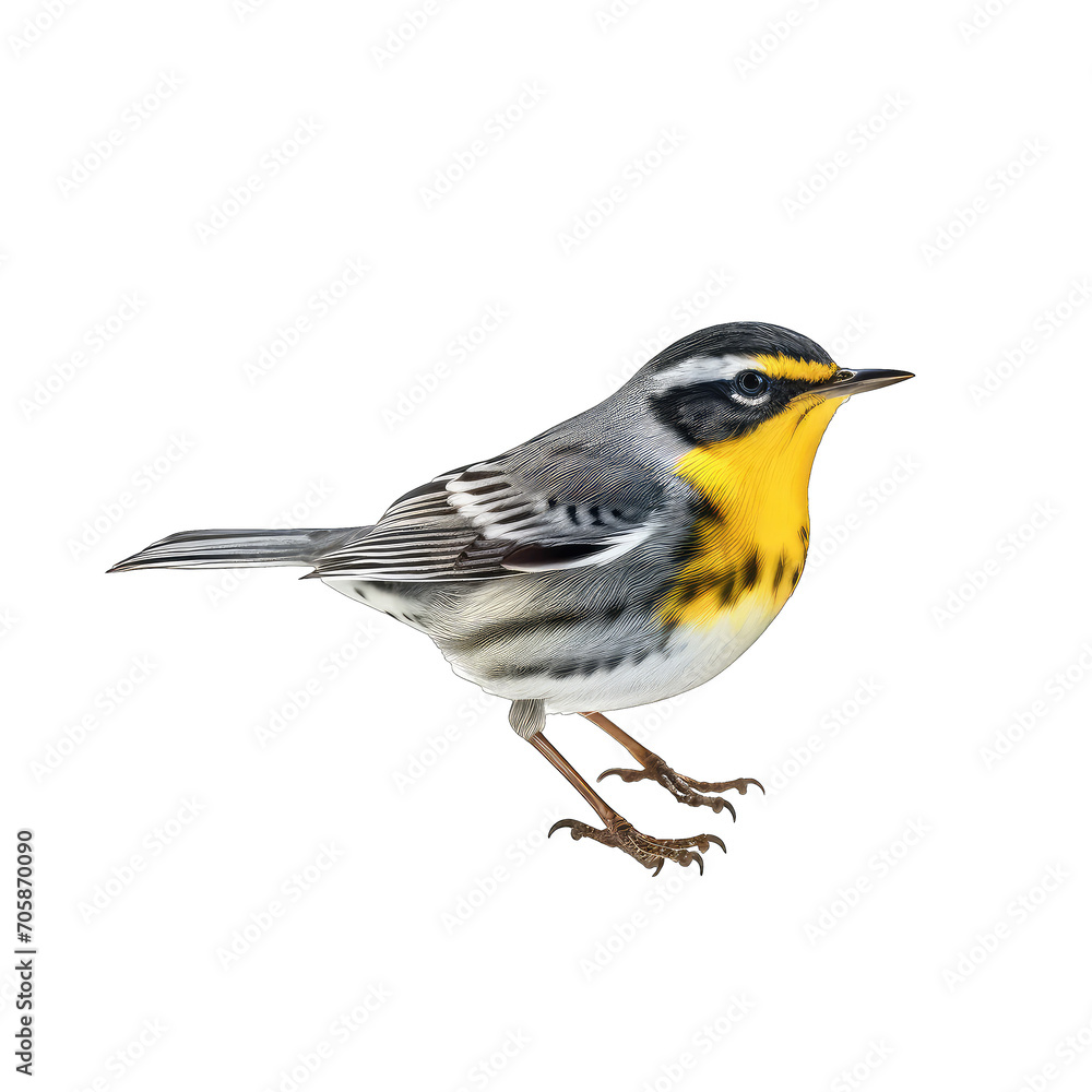 Warbler standing - bird on transparent background Warbler standing - bird on transparent background