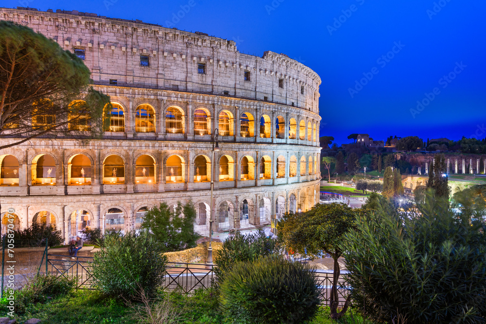 Rome, Italy with the Ancient Colosseum