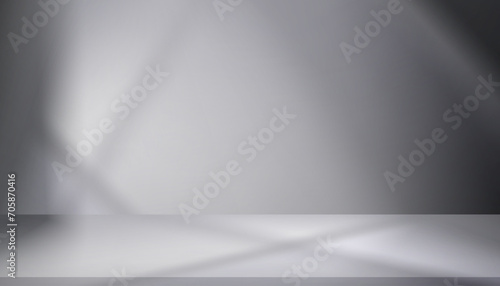 Grey background studio wall room with light and window shadow for product presentation.Vector 3d Backdrop Empty neon room background with sunlight effect overly on floor,Mockup for display product