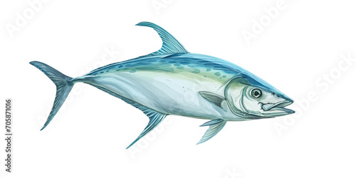 isolated Atlantic fish in mid-jump, capturing the thrilling moment of its leap with precision and detail © Only PNG
