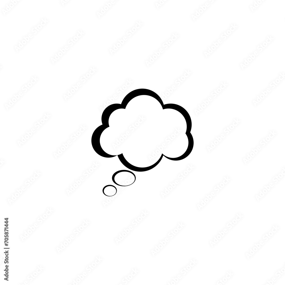 Thought cloud icon. Think icon isolated on white background Thought cloud icon. Think icon isolated on white background