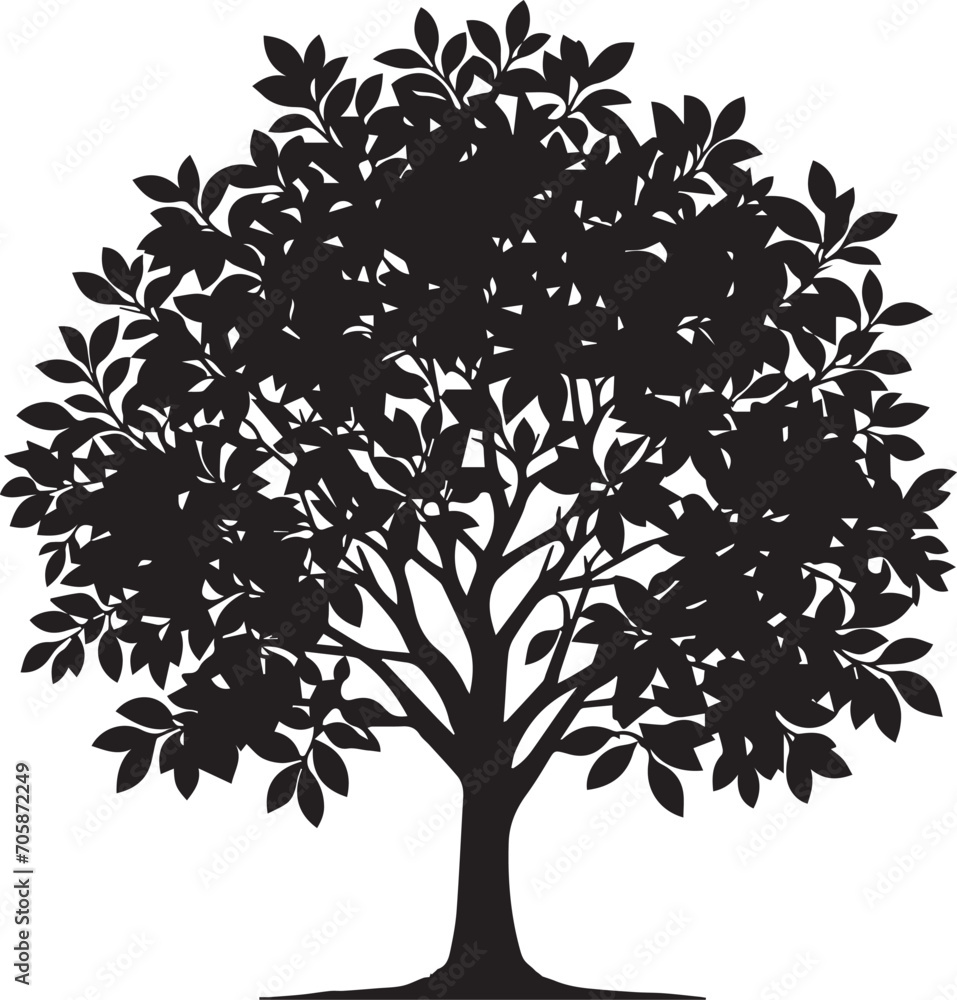 Obraz premium Tree silhouette editable vector illustration for logo icon isolated over white background