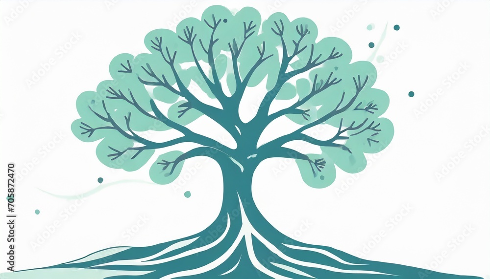 Illustration of the tree of life. Root of the tree.