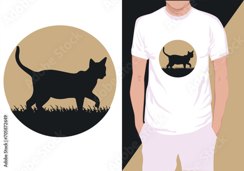 vintage retro cat t-shirt design, Cat t-shirt design bundle photo