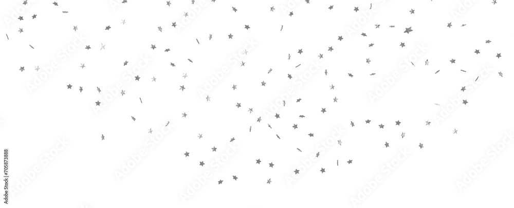 Silver stars confetti on gray background. Christmas or winter festive background Silver stars confetti on gray background. Christmas or winter festive background