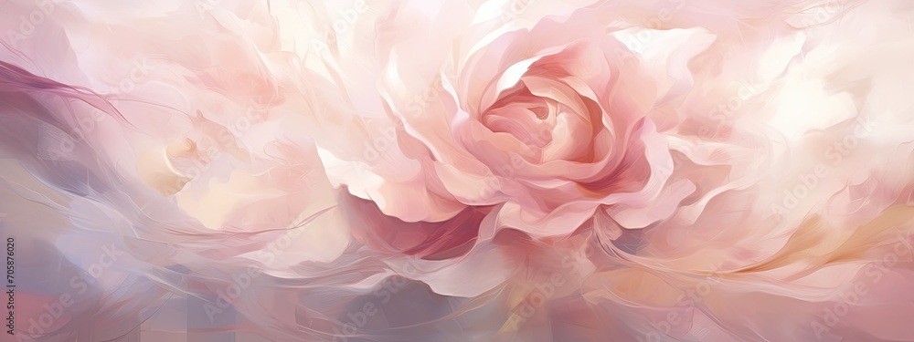 Abstract rose painting background with copy space. Valentin's day. Love concept