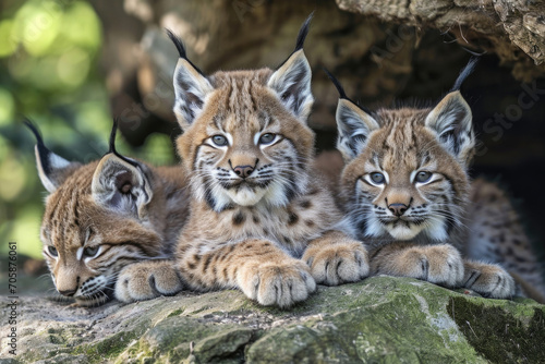 The playful and adorable expressions of lynx cubs up close