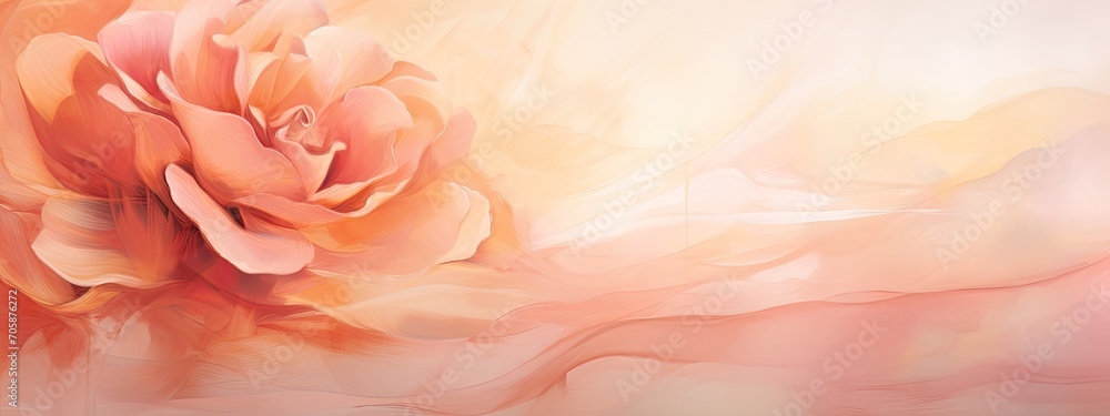 Abstract rose painting background with copy space. Valentin's day. Love concept