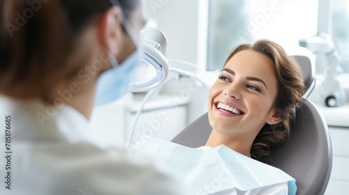 Dentist during a dental procedure with a patient