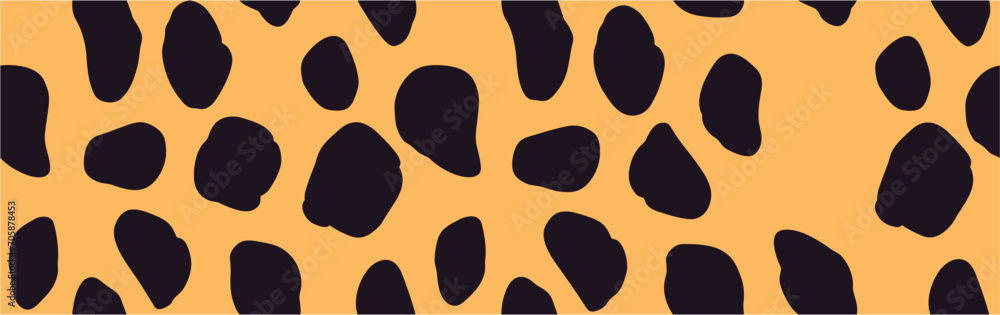 Fototapeta premium Wild cheetah spotted pattern. Illustration of cheetah fur, seamless. Leopard skin pattern.
