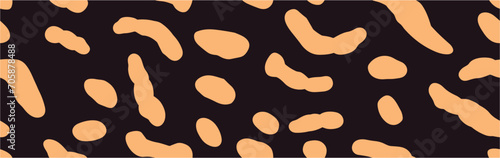 Texture. Stylish vector print. Seamless pattern with brush strokes. Wold animal print endless background. Avant-garde puzzle style.