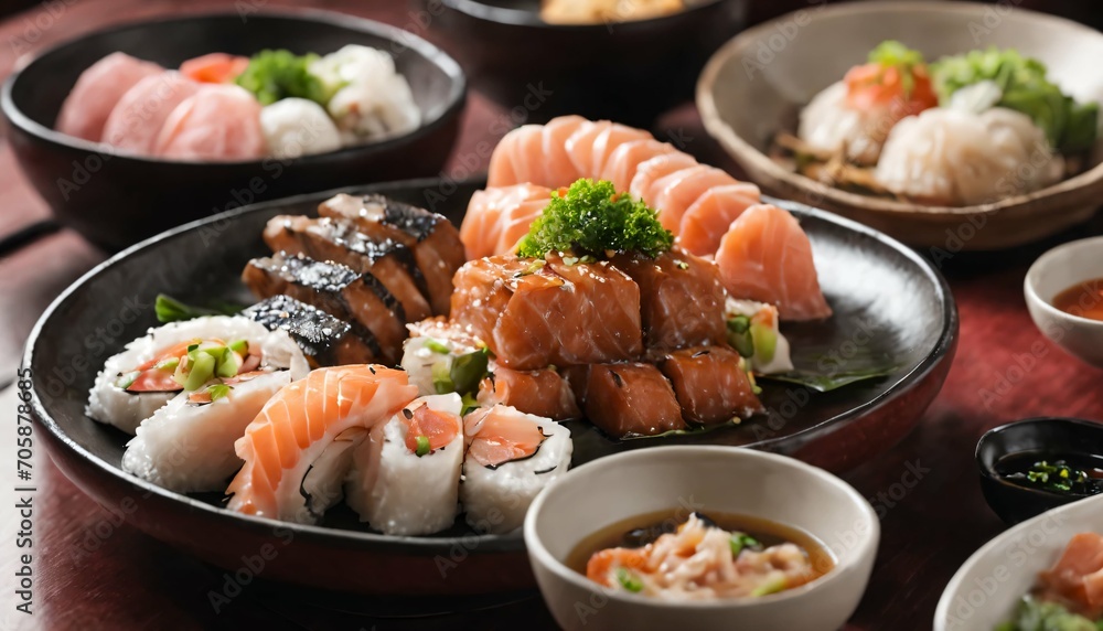 sushi with salmon sushi with salmon