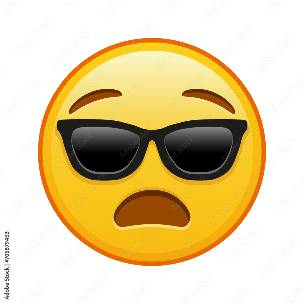 Anguished face with sunglasses Large size of yellow emoji smile Anguished face with sunglasses Large size of yellow emoji smile