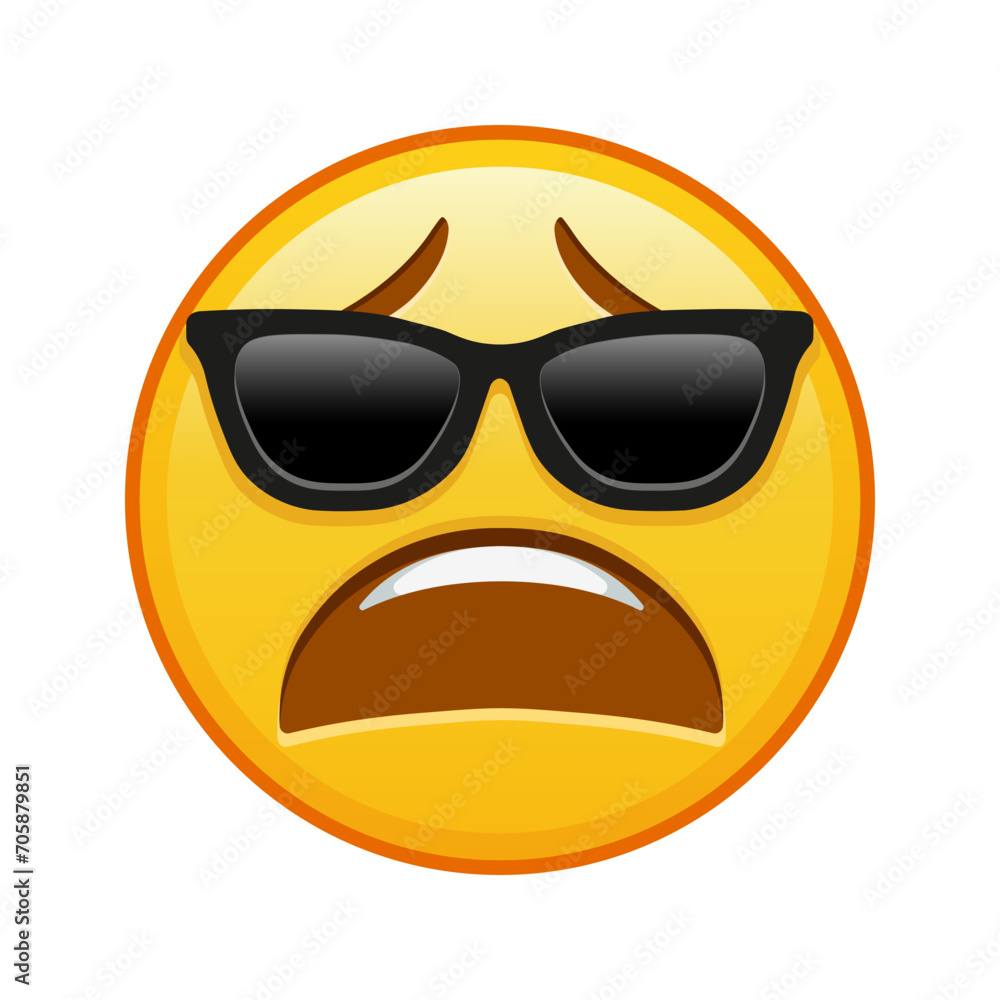Tired face with sunglasses Large size of yellow emoji smile Tired face with sunglasses Large size of yellow emoji smile