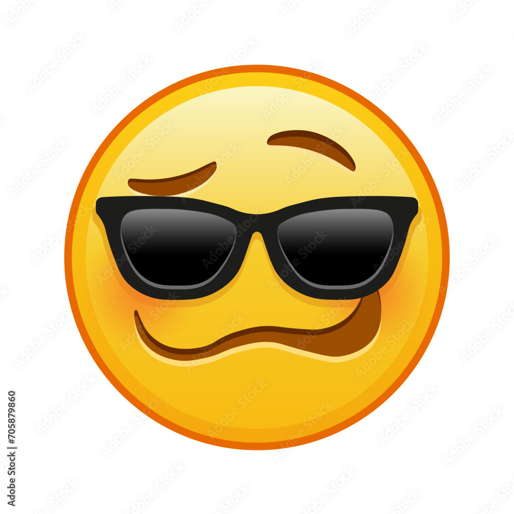 Woozy face with sunglasses Large size of yellow emoji smile Woozy face with sunglasses Large size of yellow emoji smile
