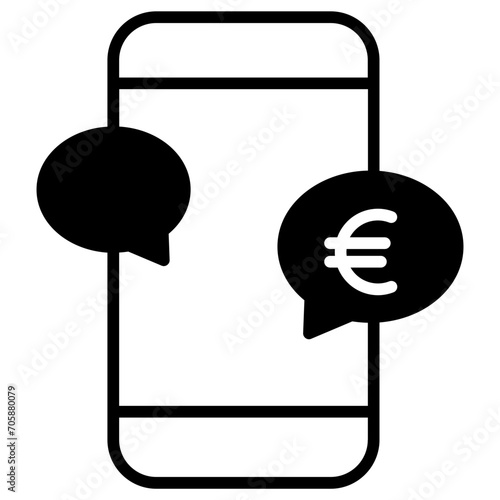 Euro M-Commerce solid glyph icon