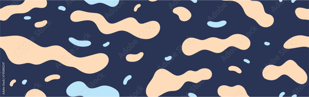 Seamless vector pattern with abstract shapes. Abstract colorful wavy shapes background. Suitable for wallpaper, and etc.