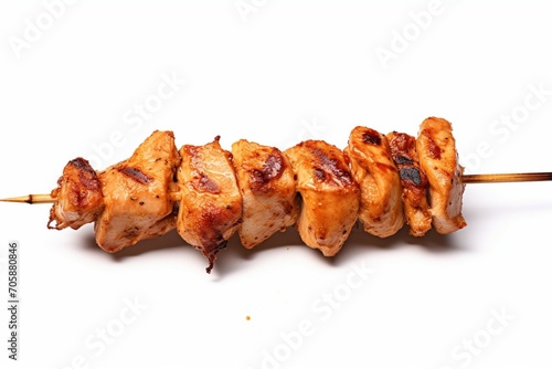Chicken skewer isolated on a white background. Souvlaki isolated