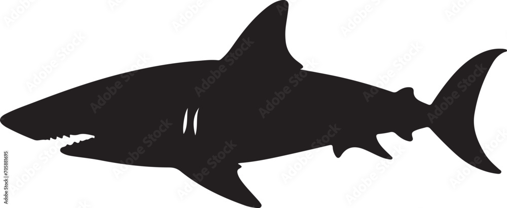 Shark solid black silhouette vector illustration Shark solid black silhouette vector illustration