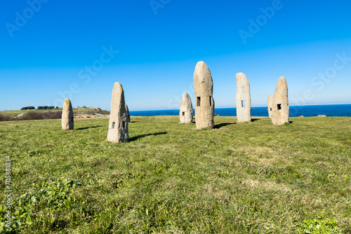 monument of the menhirs in La Coruna, Spain. High quality photo photo