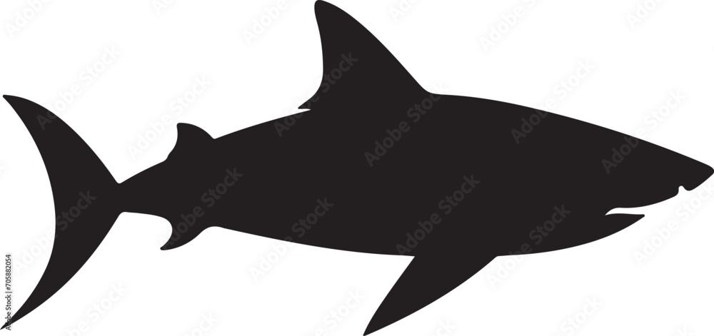 Shark solid black silhouette vector illustration Shark solid black silhouette vector illustration