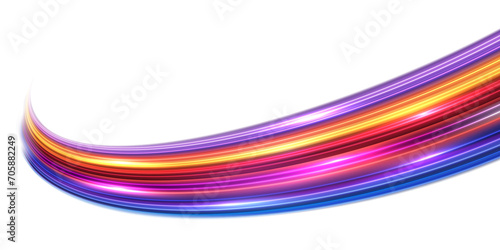 Abstract speed line background. Dynamic motion speed of light. Technology velocity movement pattern for banner or poster design. PNG.