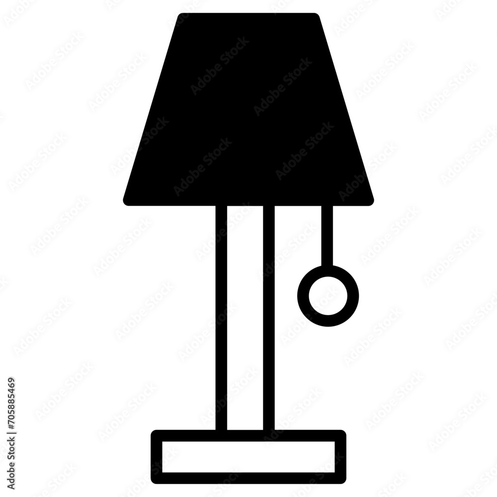 Table Lamp solid glyph icon Table Lamp solid glyph icon