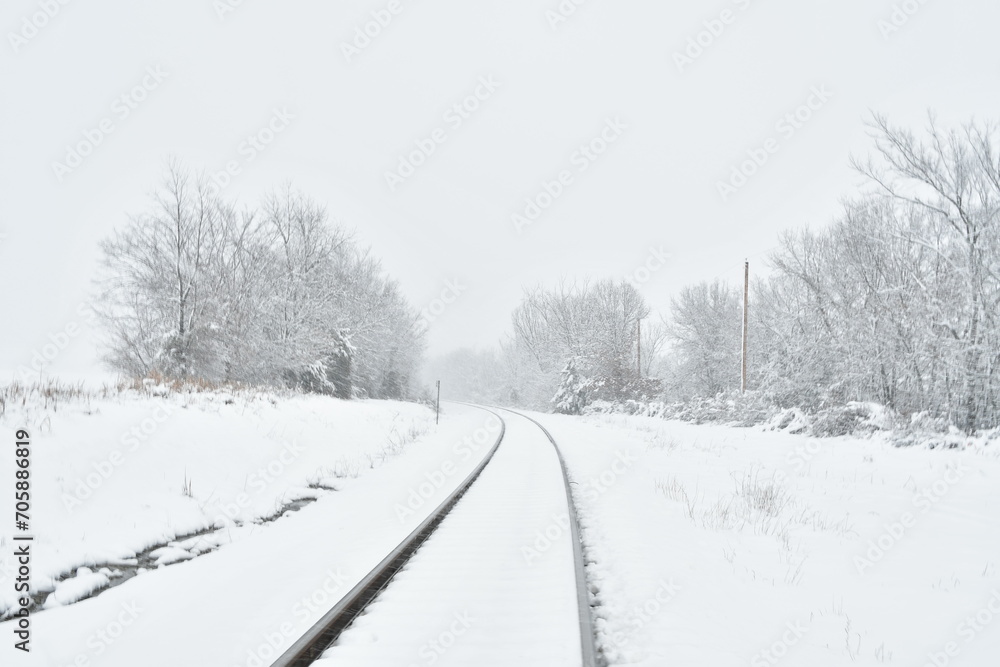 Snowy Train Tracks Snowy Train Tracks