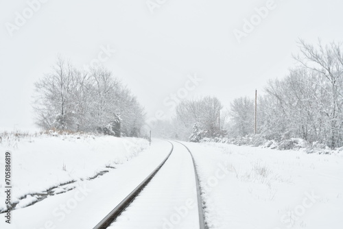 Snowy Train Tracks © Steve