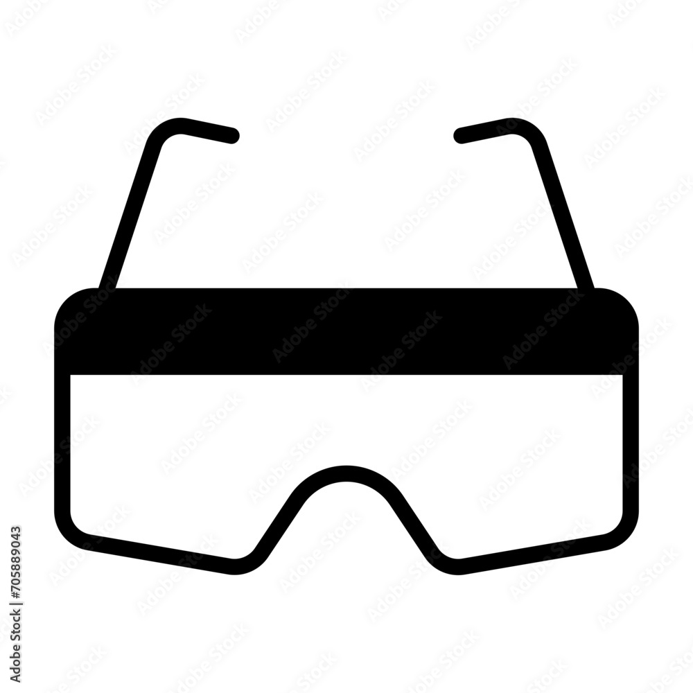 3d eye Glass solid glyph icon