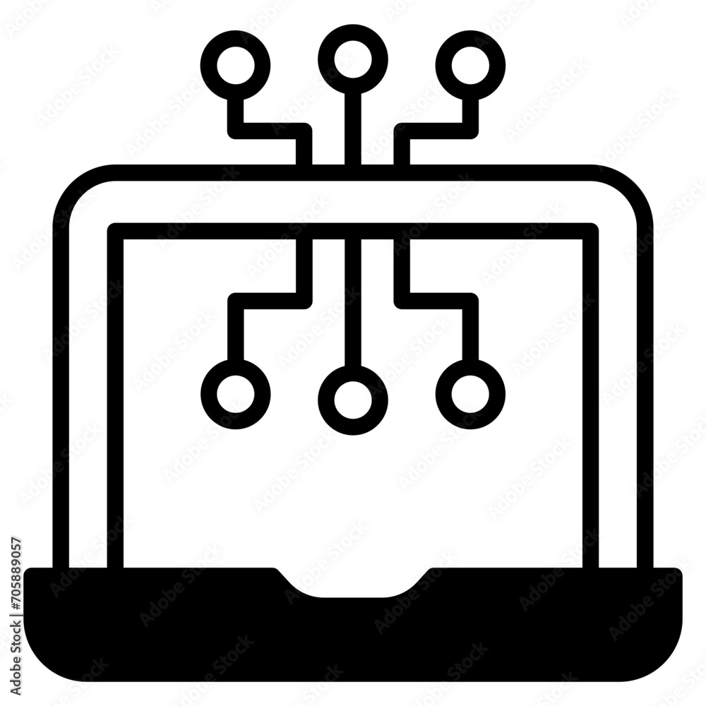 Digital Laptop solid glyph icon Digital Laptop solid glyph icon