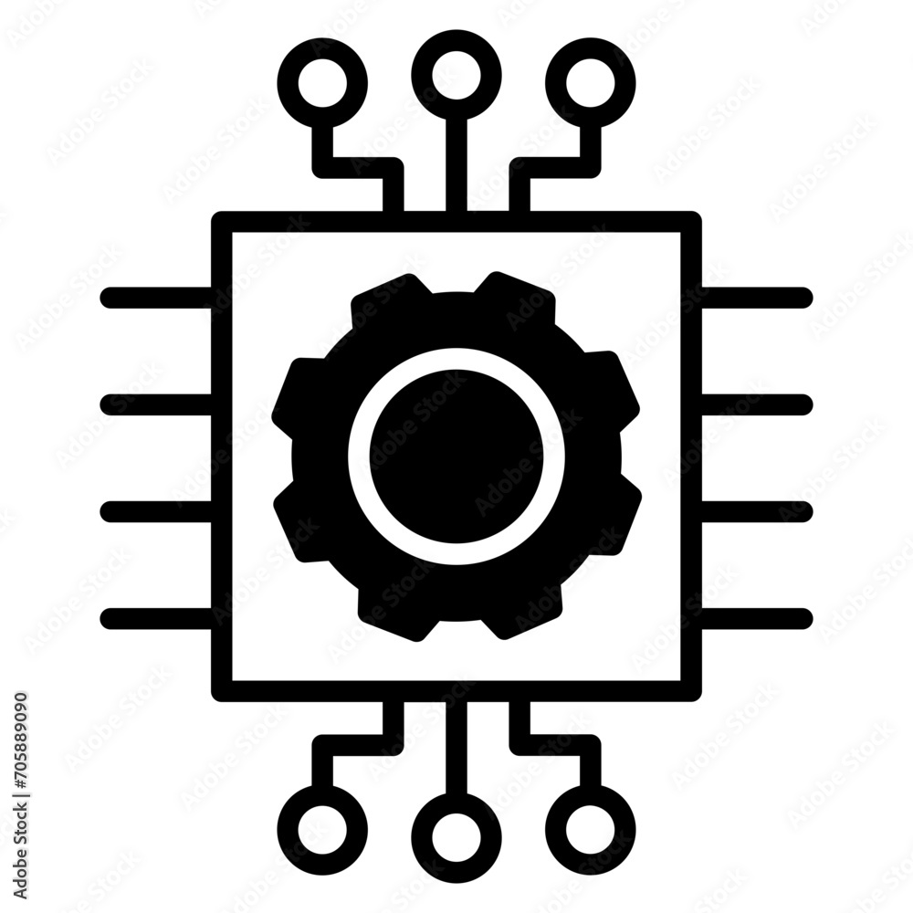 Circuit solid glyph icon Circuit solid glyph icon