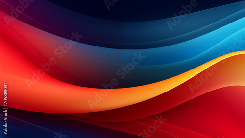 Colorful abstract wave panoramic wallpaper. Generative AI