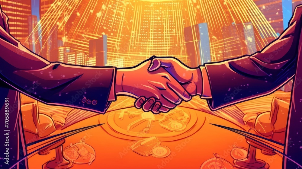 Obraz premium Cryptocurrency escrow and arbitration services. AI generated