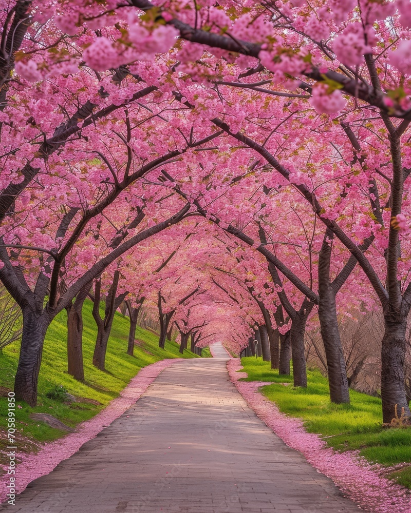 Cherry Blossom trees in full romantic bloom