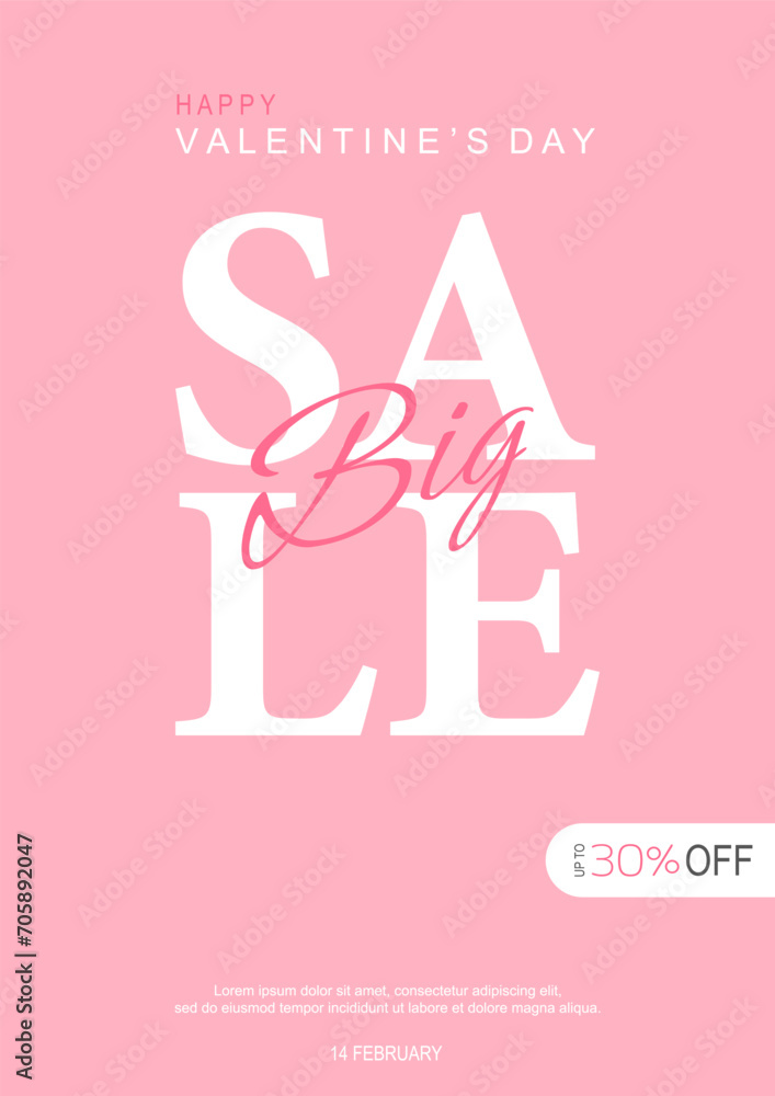 Valentines day vector flyer template with 30% sale and discount special offers.Vector illustrations for social media banners and website. Happy valentine design vector. Valentines day vector flyer template with 30% sale and discount special offers.Vector illustrations for social media banners and website. Happy valentine design vector.