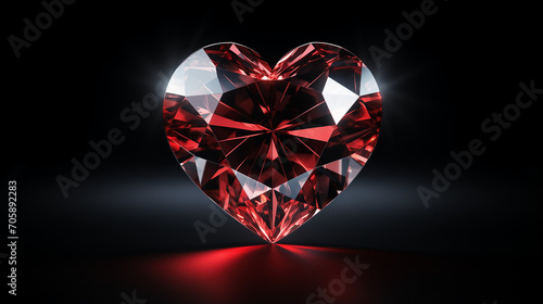 A heart-shaped red diamond on a black background.