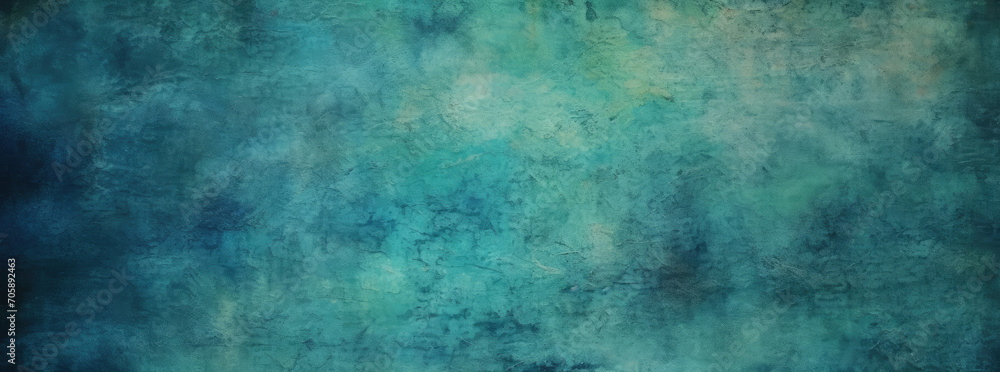 Painting of Blue and Green Background