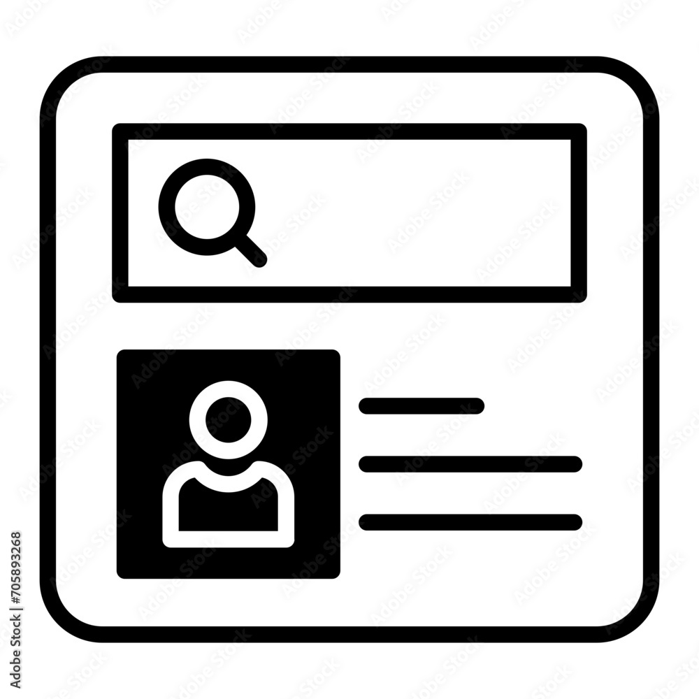 Profile Search solid glyph icon Profile Search solid glyph icon