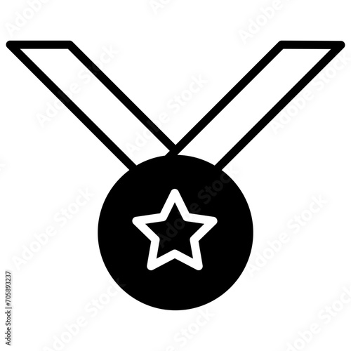 Medal solid glyph icon