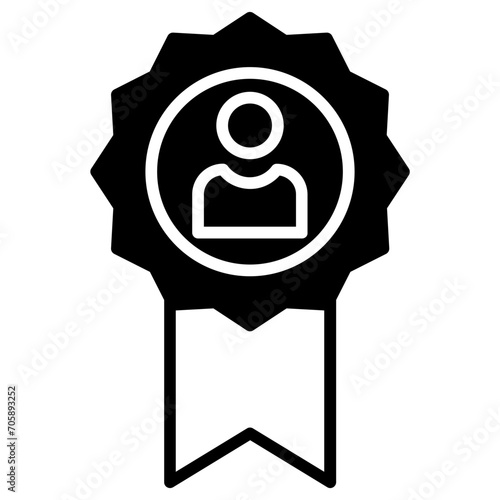 Medal solid glyph icon