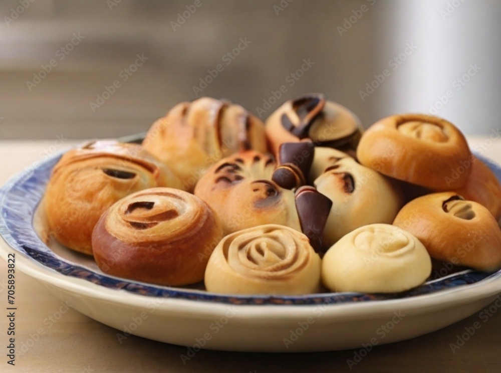 Fototapeta premium sweet bun with seeds