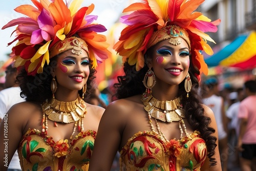 Brazilian Rhythm Fiesta: Spirited Revelers in Carnival Splendor
