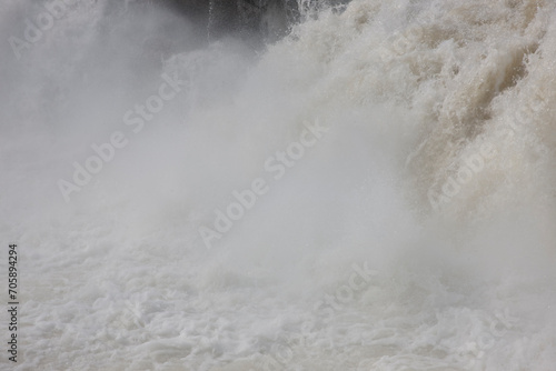 Zambia Zambezi Ngonye waterfall on a sunny autumn day