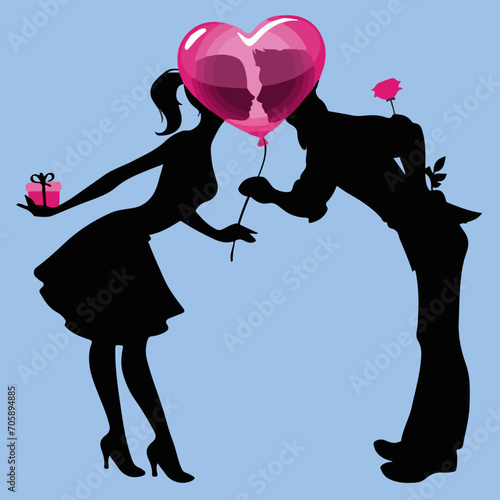 vector silueta pareja 