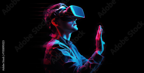 A man using a virtual reality headset. © beyouenked