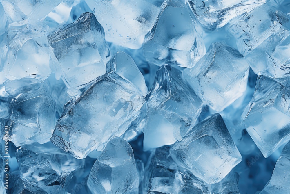 Pieces of ice close-up, melting ice water temperature below zero degrees Pieces of ice close-up, melting ice water temperature below zero degrees