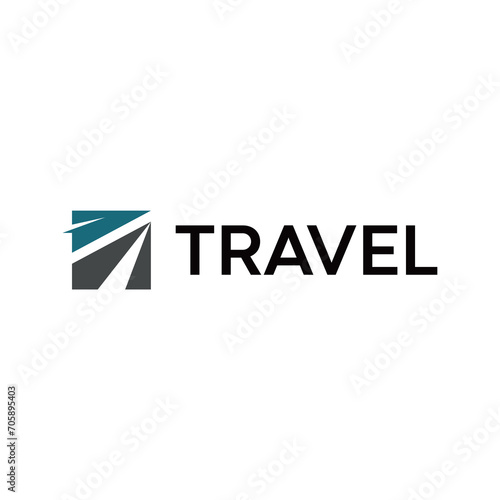 Free Download Travel Logo With Abstract Graphic Design Of Paper Plane For Brand Identity - GFXLoad
