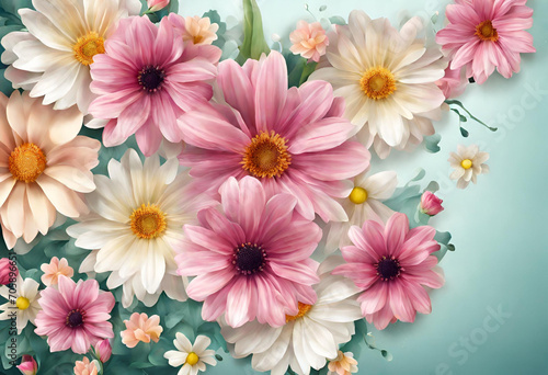 Flowers, wallpaper with beautiful flowers for decoration, v2 © Produzir