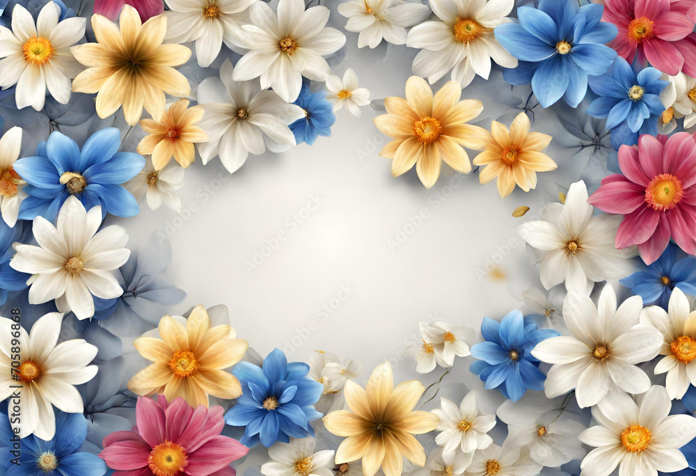Flowers, wallpaper with beautiful flowers for decoration, v2
